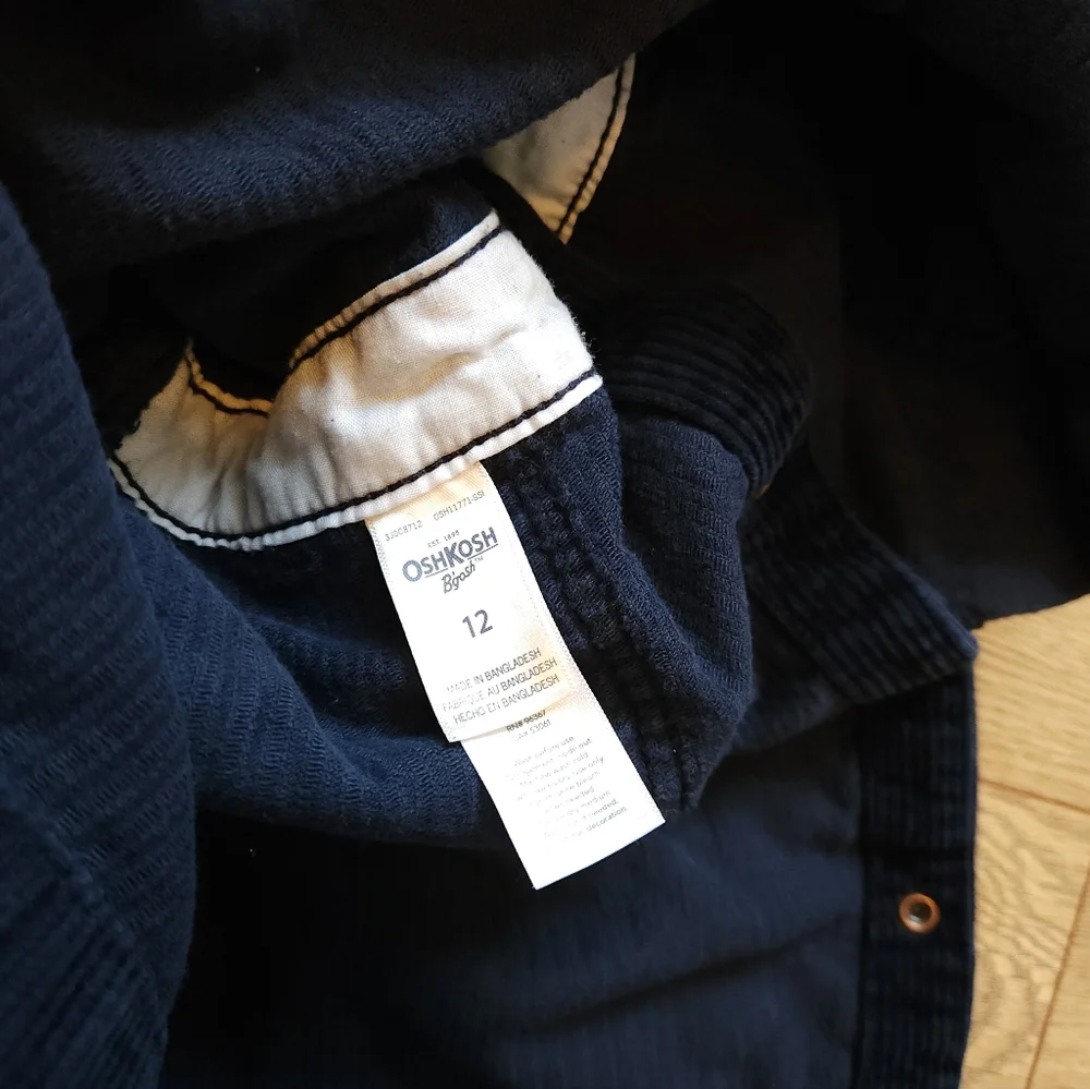 Size 12 Oshkosh Coruroy Navy Dress